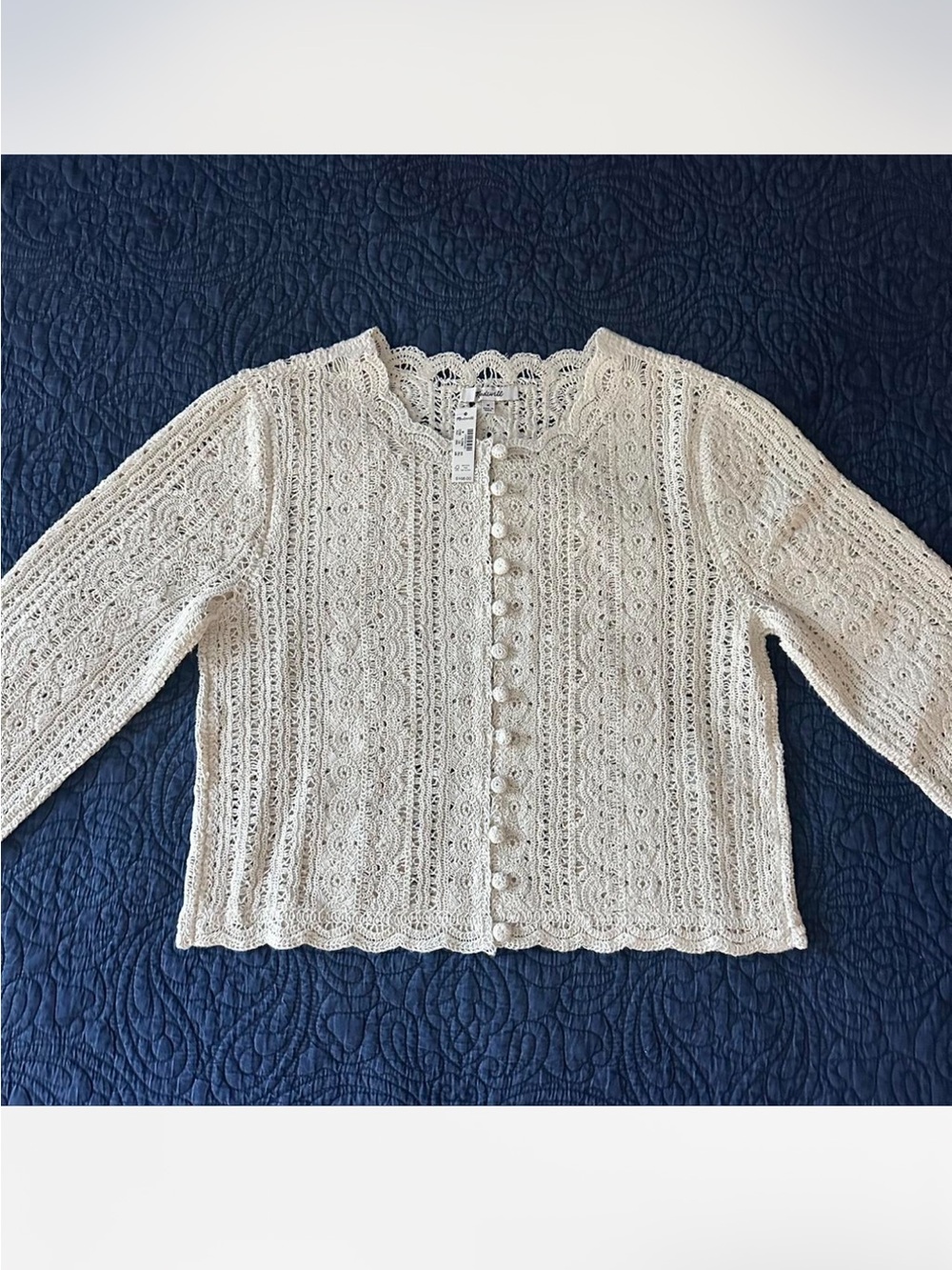 NWT! Madewell Open-Knit Lace Cardigan - Retail $168 - Picture 8 of 11